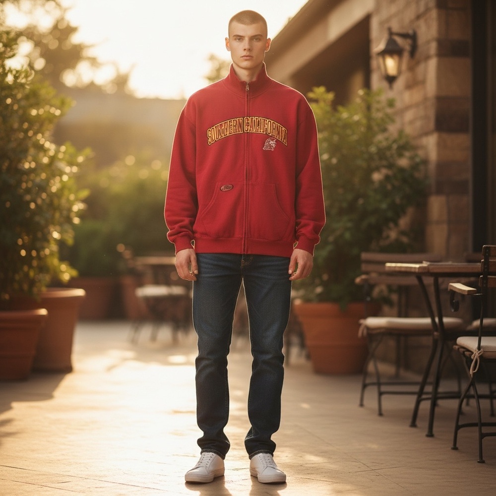 NWT XL USC Southern California Retro Full Zip Hoodie American Classic Sportswear